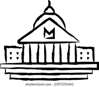 Senate house hand drawn vector illustration