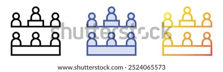 senate icon. Linear, Blue Fill and Gradient Style Design Isolated On White Background