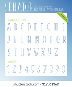 Senator - gothic handmade vector alphabet