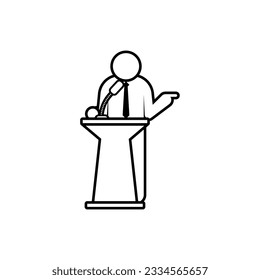Senator Icon. Orator, Presenter Symbol.