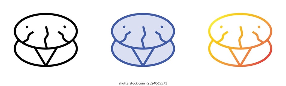 senbei icon. Linear, Blue Fill and Gradient Style Design Isolated On White Background