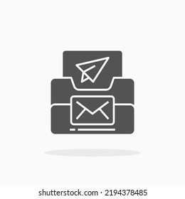 Send Archive glyph icon. Can be used for digital product, presentation, print design and more.