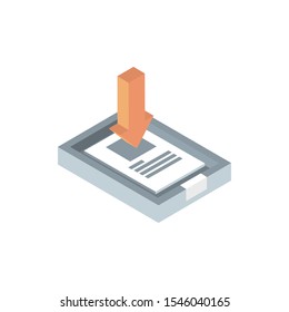 send arrow correspondence postal mail isometric vector illustration