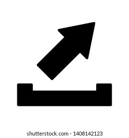 send arrow sign icon vector in black color 