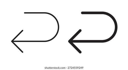 Icono de envío de vuelta en estilo doodle y stroke.