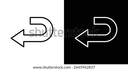 Send back icon Flat style logo vector. perfect for UI designs