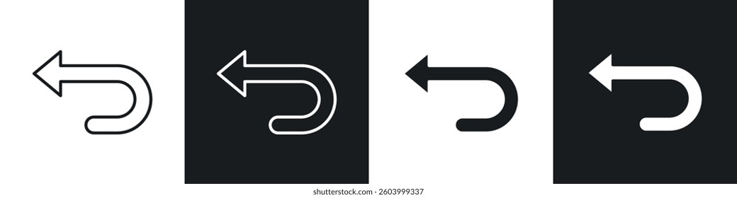 Send back icon symbol collection on white background.