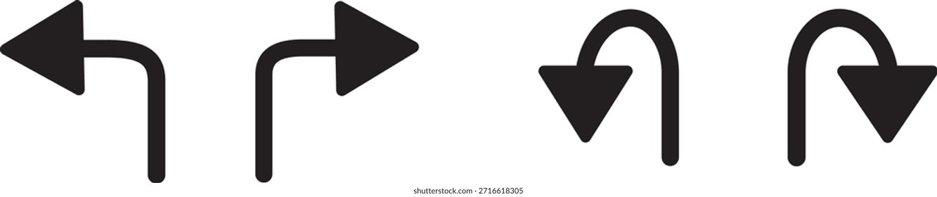 Concepto de símbolo de icono de envío para el Diseño web. Enviar iconos de vuelta en diseños de trazo negro