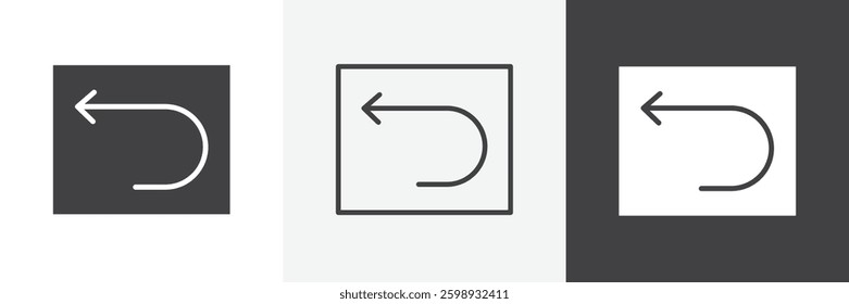 Send back icons in Thin line black color. flat simple vector symbols illustration.
