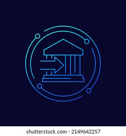 send to bank icon, linear design