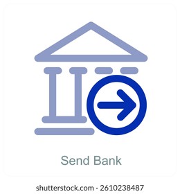 Send Bank and institution icon concept