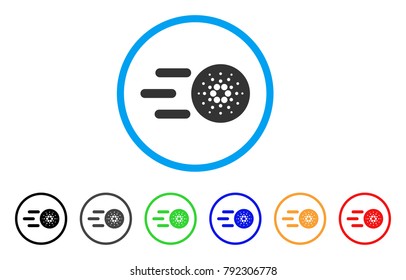 Send Cardano rounded icon. Style is a flat grey symbol inside light blue circle with additional color variants. Send Cardano vector designed for web and software interfaces.