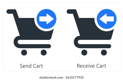 Send Cart and Receive Cart icon concept