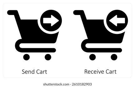 Send Cart and Receive Cart icon concept