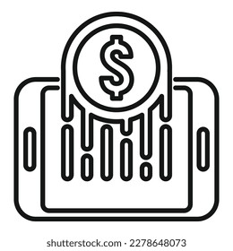 Send cash icon outline vector. Money transfer. Mobile bank