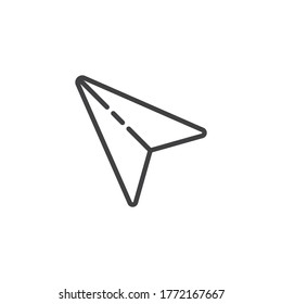 Send, click line icon. linear style sign for mobile concept and web design. Arrow cursor outline vector icon. Symbol, logo illustration. Vector graphics