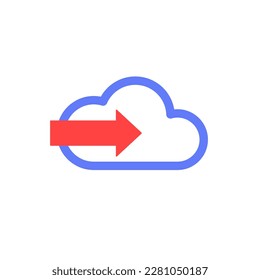 send to cloud icon on white