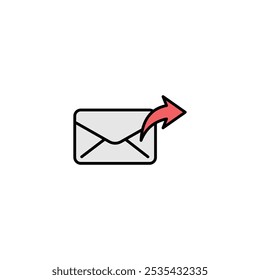 Send colored vector icon on white background