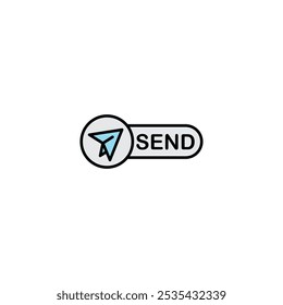 Send colored vector icon on white background