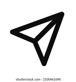 Send concept vector line icon isolated on white. Stylized paper airplane - delivery message concept
