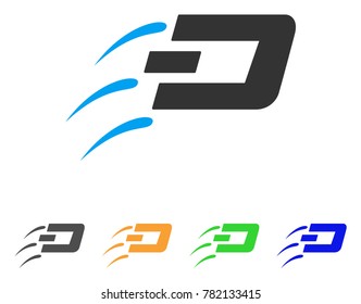 Send Dash icon. Vector illustration style is a flat iconic send dash symbol with grey, green, blue, yellow color versions. Designed for web and software interfaces.
