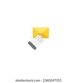 enviar directamente un correo electrónico o una carta plana Icono, logotipo e ilustración Vector