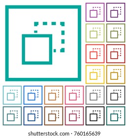 Send element to back flat color icons with quadrant frames on white background