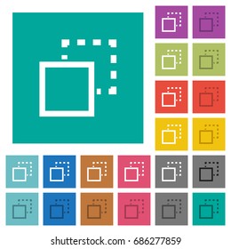 Send element to back multi colored flat icons on plain square backgrounds. Included white and darker icon variations for hover or active effects.