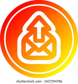 send email circular icon with warm gradient finish