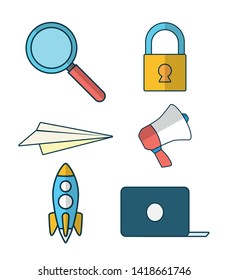 send email communication correspondence secure marketing analysis vector illustration