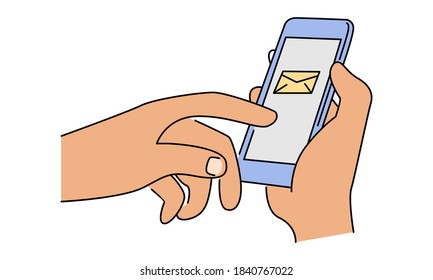 Send email direct. Vector line art color illustration
