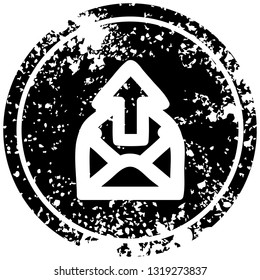 send email distressed icon symbol