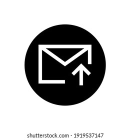 Send email icon in black round style
