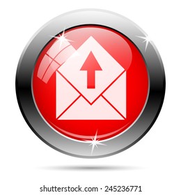 Send e-mail icon. Internet button on white background. 