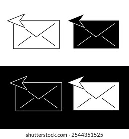 ícone enviar e-mail, envelope ícone de linha, enviar carta ou ícone de e-mail. carta entrega ilustração. vetor de linha. eps 1