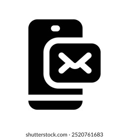 send email icon. vector glyph icon for your website, mobile, presentation, and logo design.