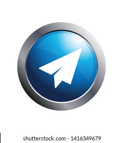 Send email icon. Web button with paper plane symbol.Message icon.