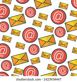 send email symbol envelope background vector illustration