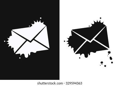 Send email symbol on white and black background. Send email vector icon.  