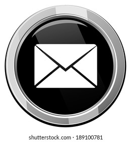 Send email symbol, vector round icon