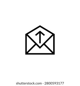 Send Email Upload Mail Outbox Message Icon Line Art Digital Clipart