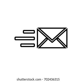 Send Envelope icon ,black sign design