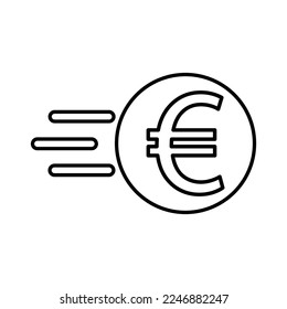 Send Euro Icon In Line Style