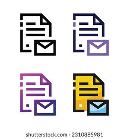 Dateisymbol-Design in vier verschiedenen Farben senden