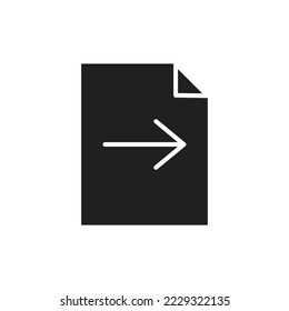 Send file icon design. Sign share on file Icon. Isolated on white background. Vector Illustration