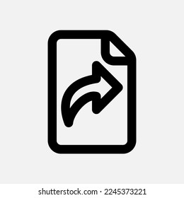 Enviar icono de archivo en estilo de línea, usar para presentación de aplicación móvil del sitio web
