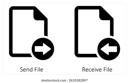 Send File and Receive File icon concept