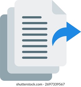 Enviar projeto de vetor de arquivo em estilo moderno, compartilhamento on-line e conceito de colaboração de trabalho remoto, ilustração de transferência de documento. Ícone Simples