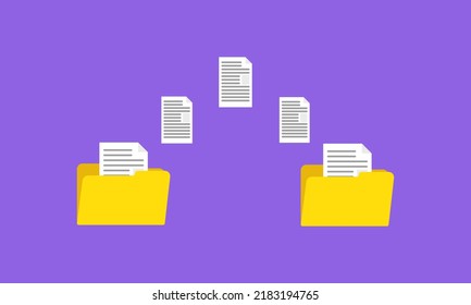 Send files vector illustration. Technology, transfer, folder, document, secretary, store information, data, work. Business concept. Vector line icon for Business and Advertising.