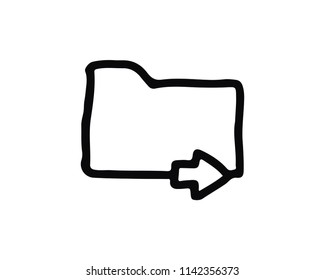 send folder icon hand drawn design illustration,designed for web and app